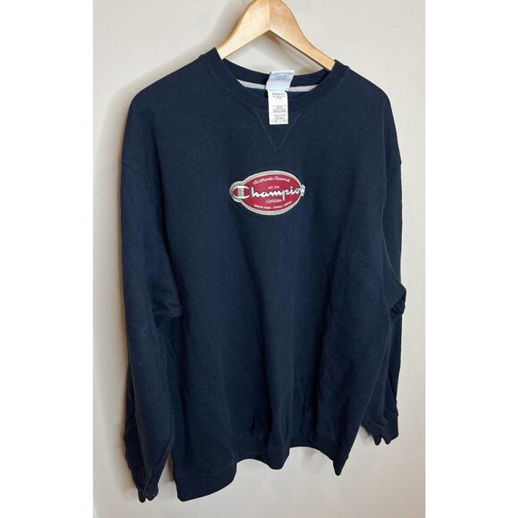Champion Classics Authentic Apparel Navy Blue Crewneck Sweatshirt - Picture 3 of 8